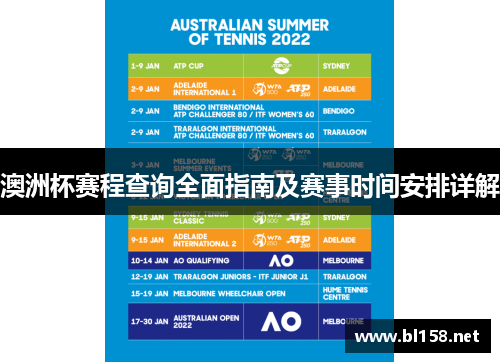 澳洲杯赛程查询全面指南及赛事时间安排详解 澳洲杯赛程查询全面指南及赛事时间安排详解